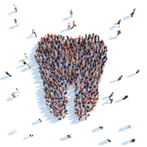 Zahn, der aus menschen gebildet ist, Messe Fachdental