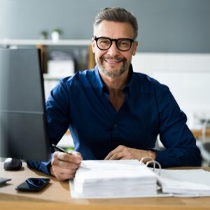 Mann, Buchhaltung, Payroll