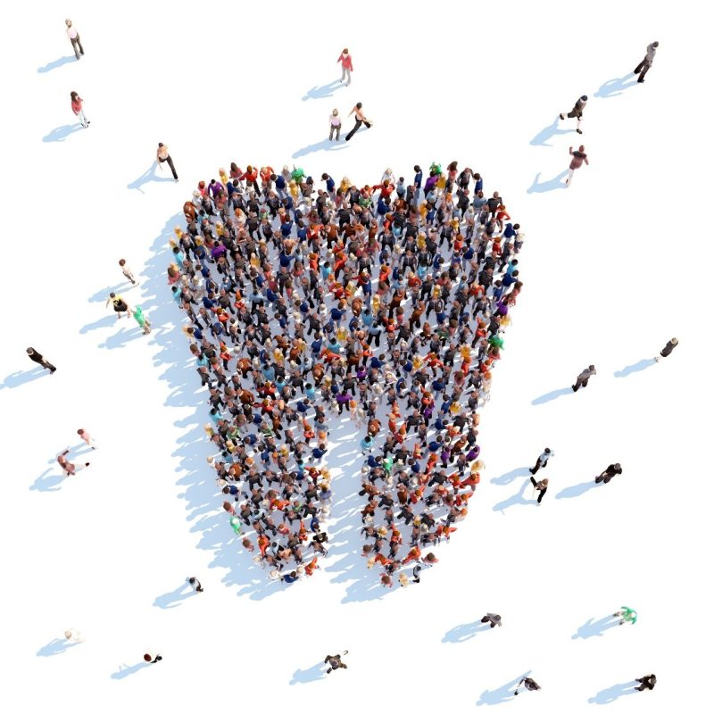 Zahn, der aus menschen gebildet ist, Messe Fachdental